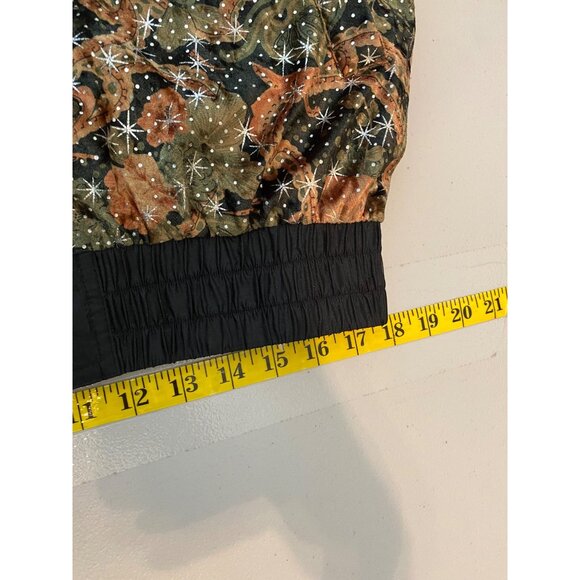 Chili Pepper Reversible Jacket Leaf Sparkle Pattern Windbreaker Zips Medium - Picture 13 of 14